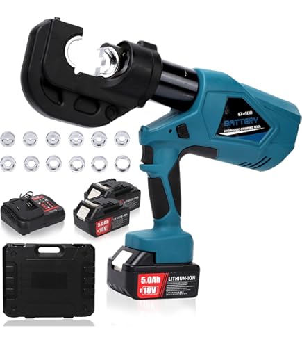 MMNZE Electric Hydraulic Cable Lug Crimper Pliers Rechargeable