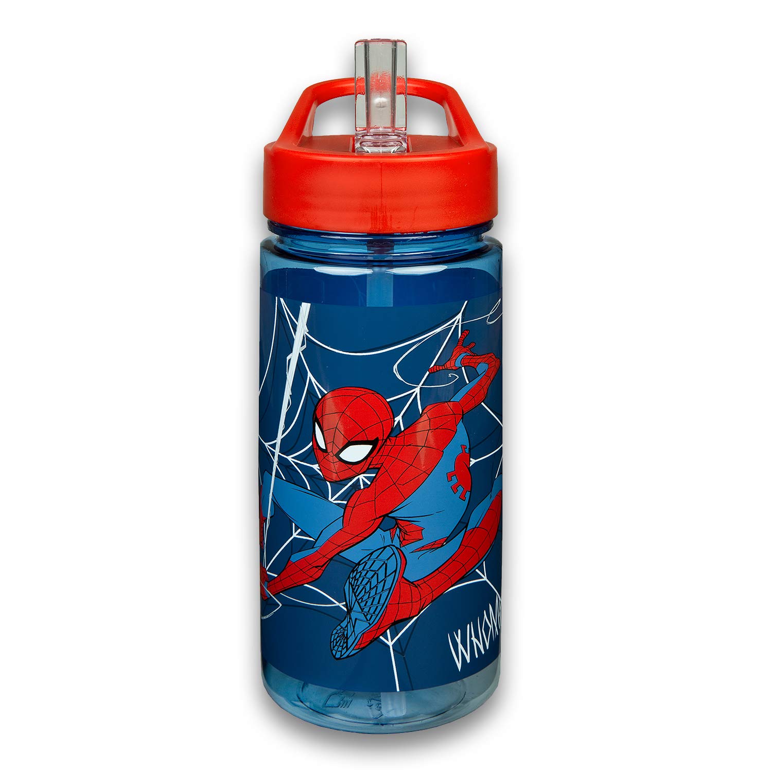 Scooli SPMA9913 Marvel Spider-Man Aero Water Bottle with Integrated Straw and Drinking Spout, BPA and Phthalate 17 oz Capacity