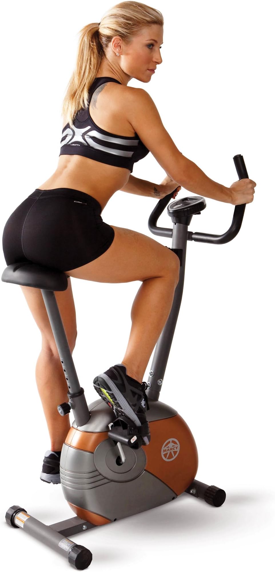 Marcy Start ME708 Upright Magnetic Exercise Bike, 17 Stone Capacity