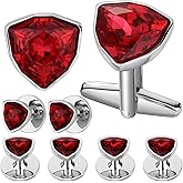 Swarovski Crystal Cuff links and Tuxedo Studs for Men in Gift Box, Birthday Christmas Valentines Day Gifts, Mens Jewelry or Accessories for Wedding Party