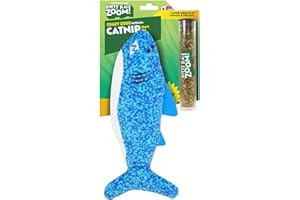 KITTY KA-ZOOM ZOOMIE Shark Kicker - Refillable Catnip Toy + Catnip | High Potency Hand Harvested Fresh | Soft Plush for Engag