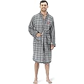 Northwest Official NFL San Francisco 49ers Men's Lightweight Flannel Bath Robe, Gray Tartan, 26" x 47"