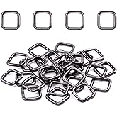 Swpeet 60Pcs 1/2 Inch - 13mm Gun-Black Metal Rectangle Ring, Webbing Belts Buckle Metal Rings for for Belt Bags DIY Accessories Keychains Belts and Dog Leash (Gun-Black, 1/2 Inch)