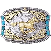 Btilasif Horse Belt Buckle,Long Horn Bull Western Cowboy Texas Rodeo Belt Buckle for Men Women