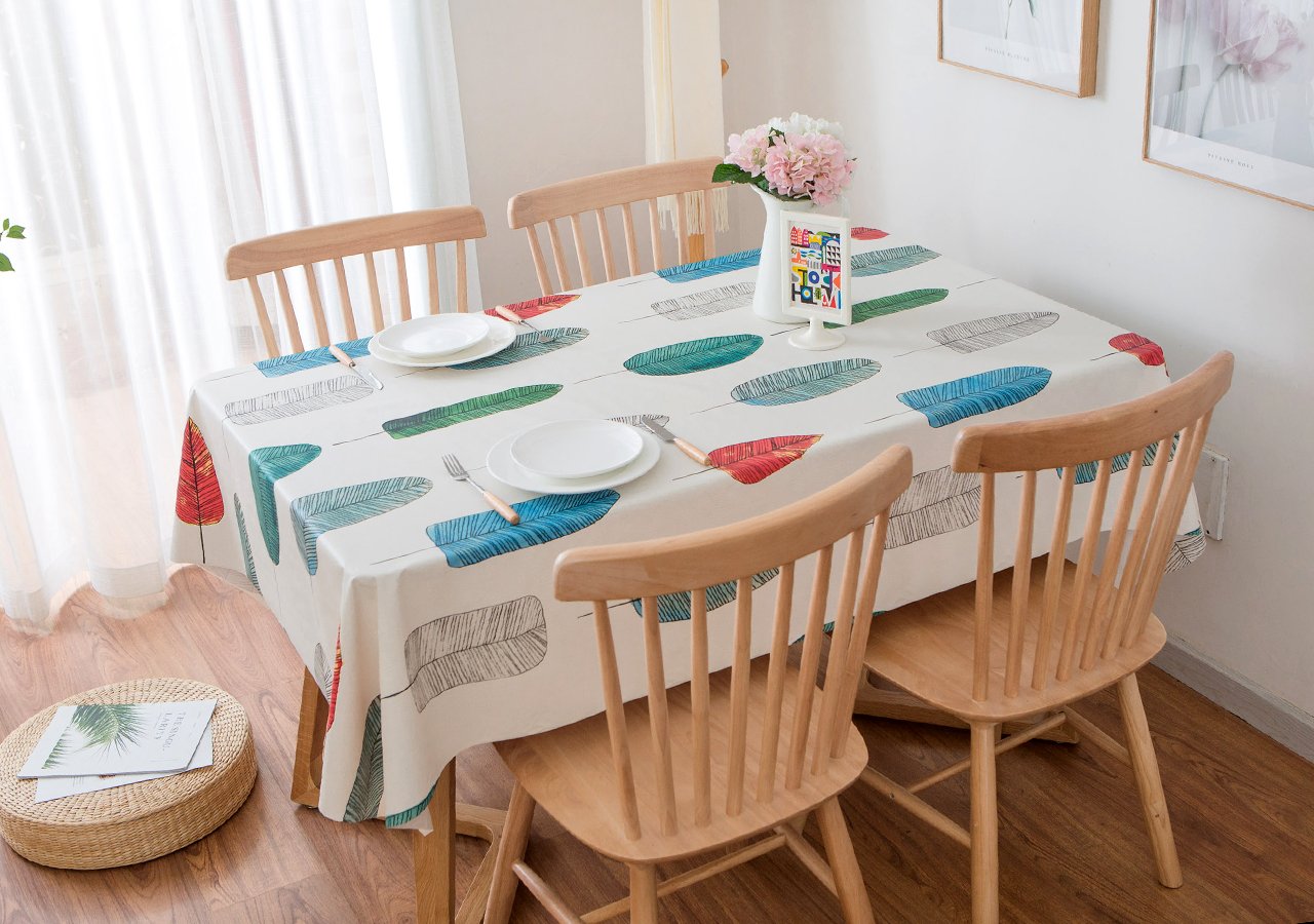 LOHASCASA Vinyl Oilcloth Tablecloth Rectangle Spillproof Wipeable