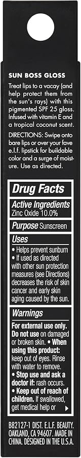 e.l.f. Sun Boss Gloss SPF 25 Pigmented Lip Gloss Blush Much Shade view 6