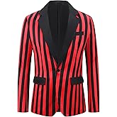 Lars Amadeus Striped Blazer for Men's Color Block Suit Jacket Business Stripes Sports Coats