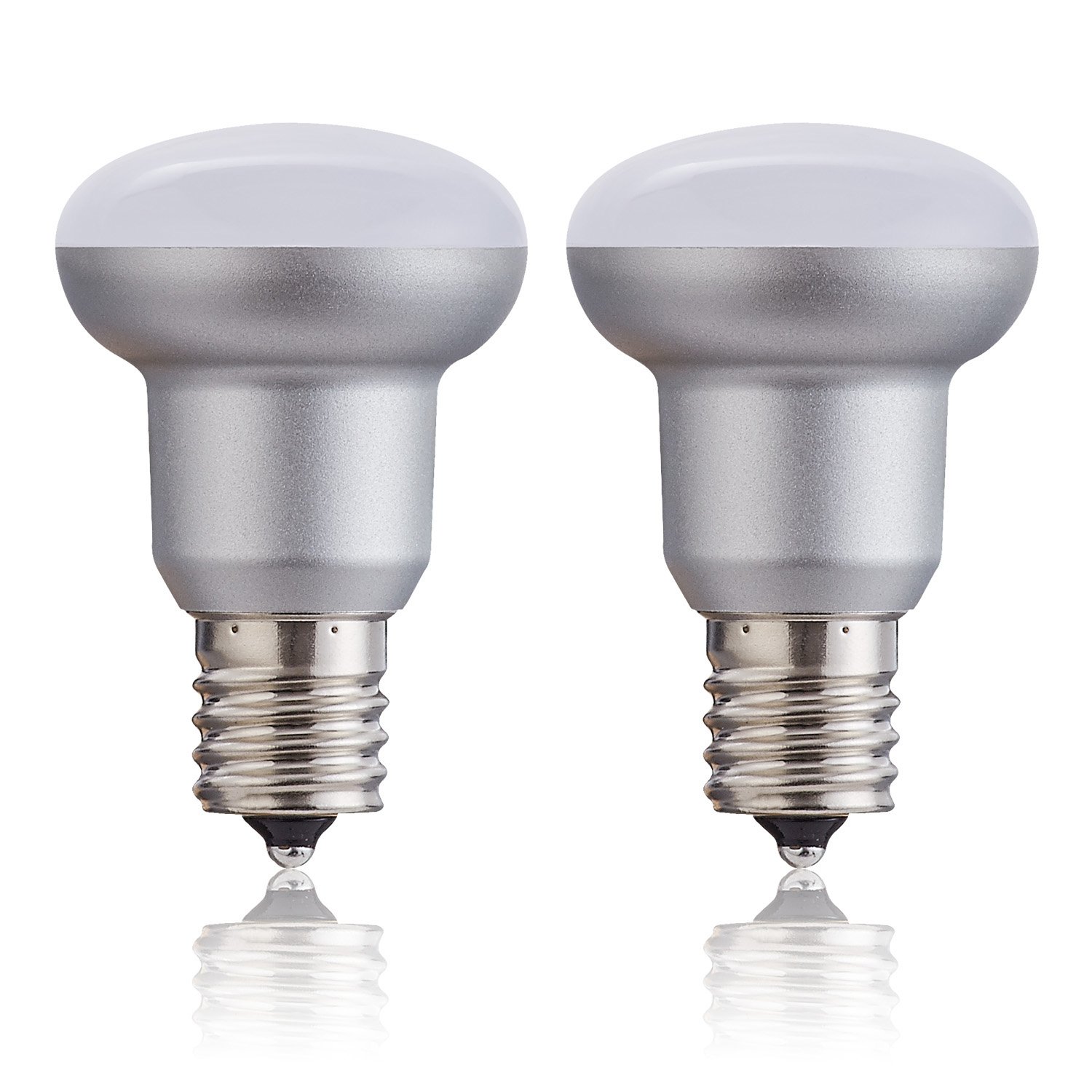 (Pack of 2) New Silver Style BR14 R14 LED Bulb, E17 3W (25W