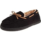 Josmo Boys Moccasin Slippers Cozy Plush Indoor Outdoor House Slipper For Toddler 5-10 Little kid 11-13 to Big Kid 1-4