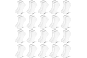 ZERULETS Kids Socks, 20 Pairs Low Cut Ankle Athletic Running Short Socks for Boys Girls Toddler 1-13 Years
