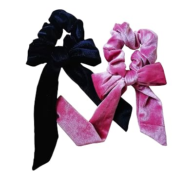 Amazon Com 2pcs Cute Girl Hair Velvet Large Scrunchies Bow Big