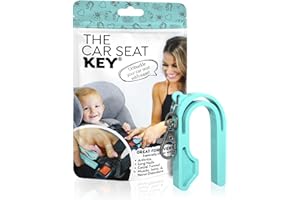 The Car Seat Key - Original Car Seat Key Chain Buckle Release Tool - Easy Unbuckle Opener Aid for Nails, Parents, Grandparents & Older Children by NAMRA Made in USA (Teal)