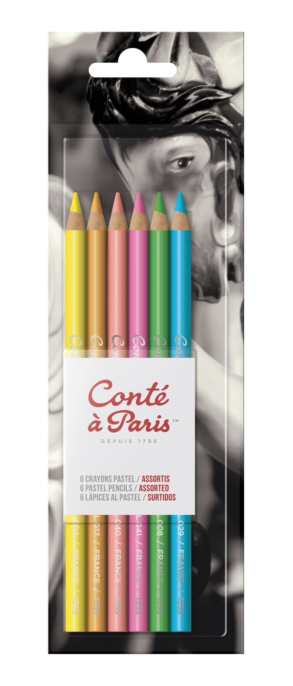 Conté à Paris Bright Hues Pastel Pencil - Assorted Colours (Pack of 6)