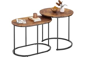 soges Modern Faux Marble 2PCS Round End Tables, Stacking Nesting Side Table Set of 2, Coffee Table Set for Living Room, Offic