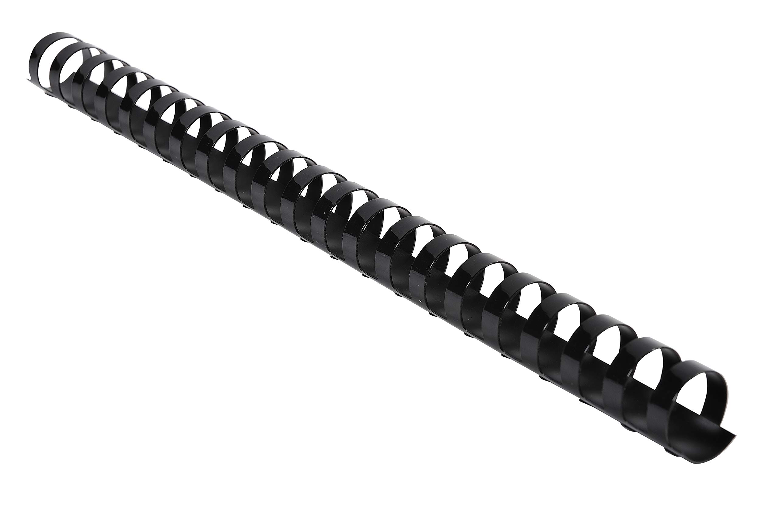 Exacompta - Ref 75601E - Binding Combs - 20mm Thick, 21 Rings, Suitable for A4 Documents, Holds Approx. 150-210 Sheets, Made from PVC Material - Black (Pack of 100)