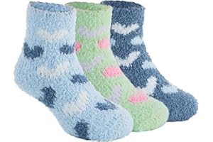 Zando Kids Toddler Fuzzy Slipper Socks for Girls Boys Baby Christmas Winter Warm Crew Cabin Cozy Soft Fluffy Socks Gifts