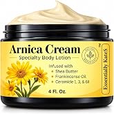 Essentially KateS Arnica Cream Lotion 4 Fl Oz &ndash; Frankincense Oil, Shea Butter, Ceramides 1, 3, 6II for Skin &amp; Muscle Care