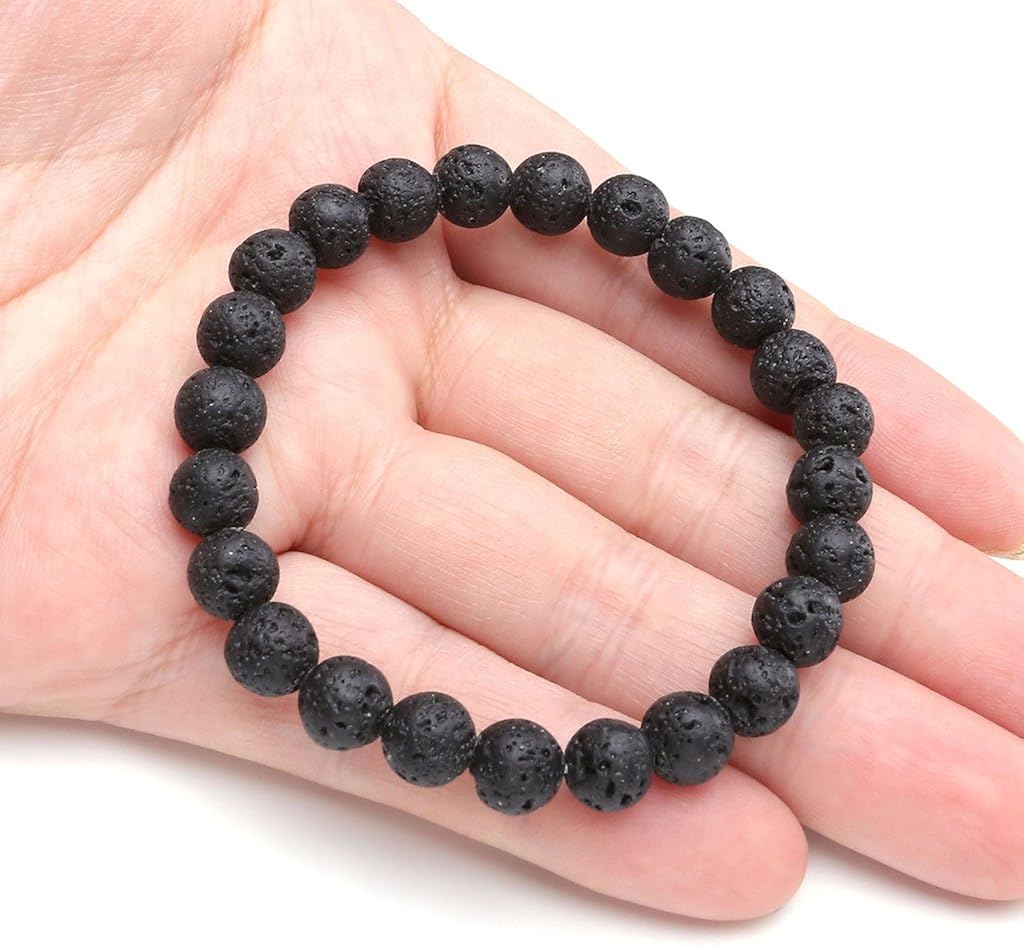 Jovivi Lava Rock Beads Anxiety Bracelet for Men Women Natural Semi Precious Gemstone Healing Crystal Reiki Essential Oil Diffuser Bracelet Yoga Meditation Jewellery Gifts - Image 5