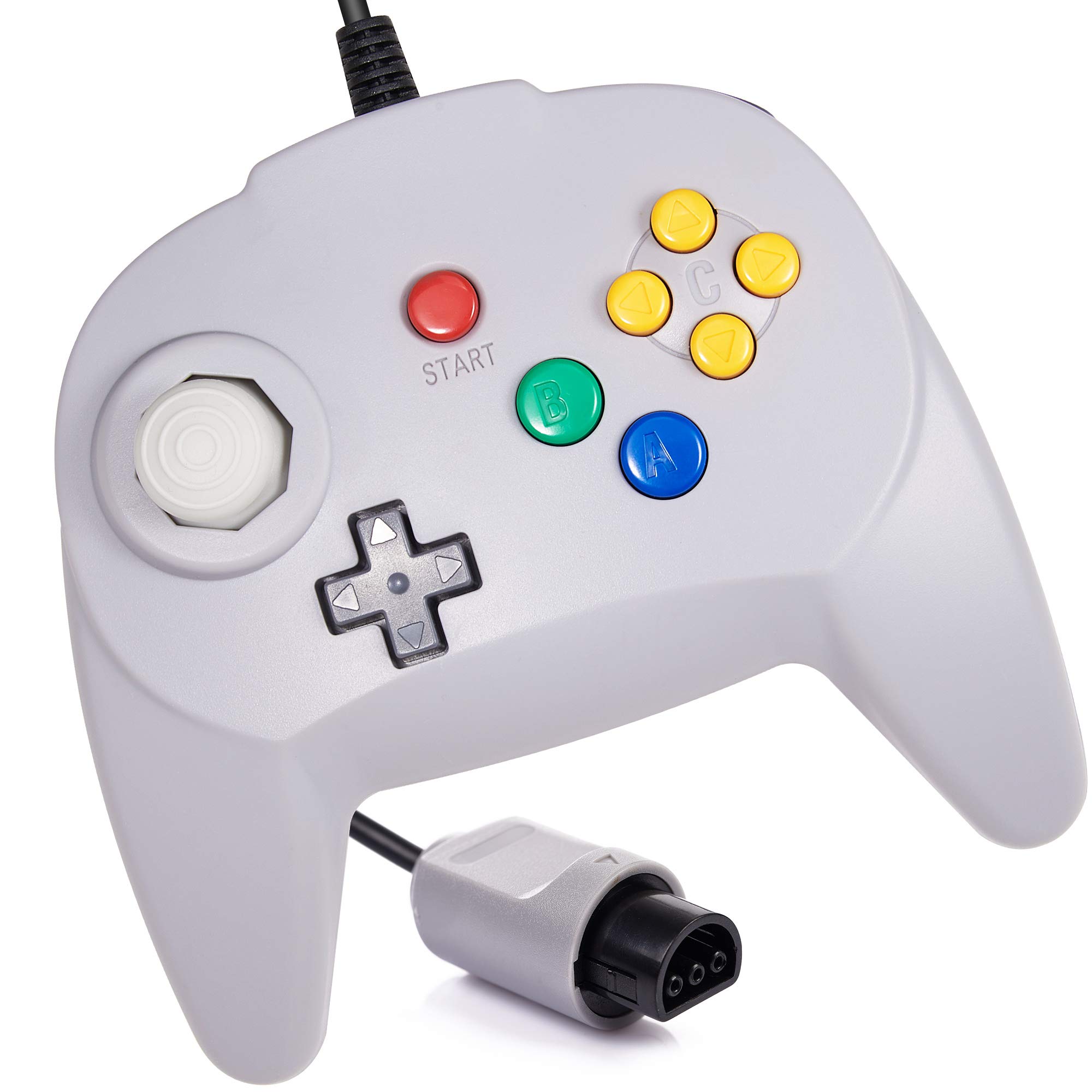 KIWITATA Retro Mini Controller, Wired Remote Game Pad Upgraded Joystick for Classic N64 Console (Gray)