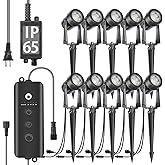 SUNTHIN Outdoor Landscape Lighting with Dusk to Dawn Sensor Controller, 10 Pack