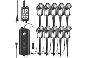 SUNTHIN Outdoor Landscape Lighting with Dusk to Dawn Sensor Controller, 10 Pack