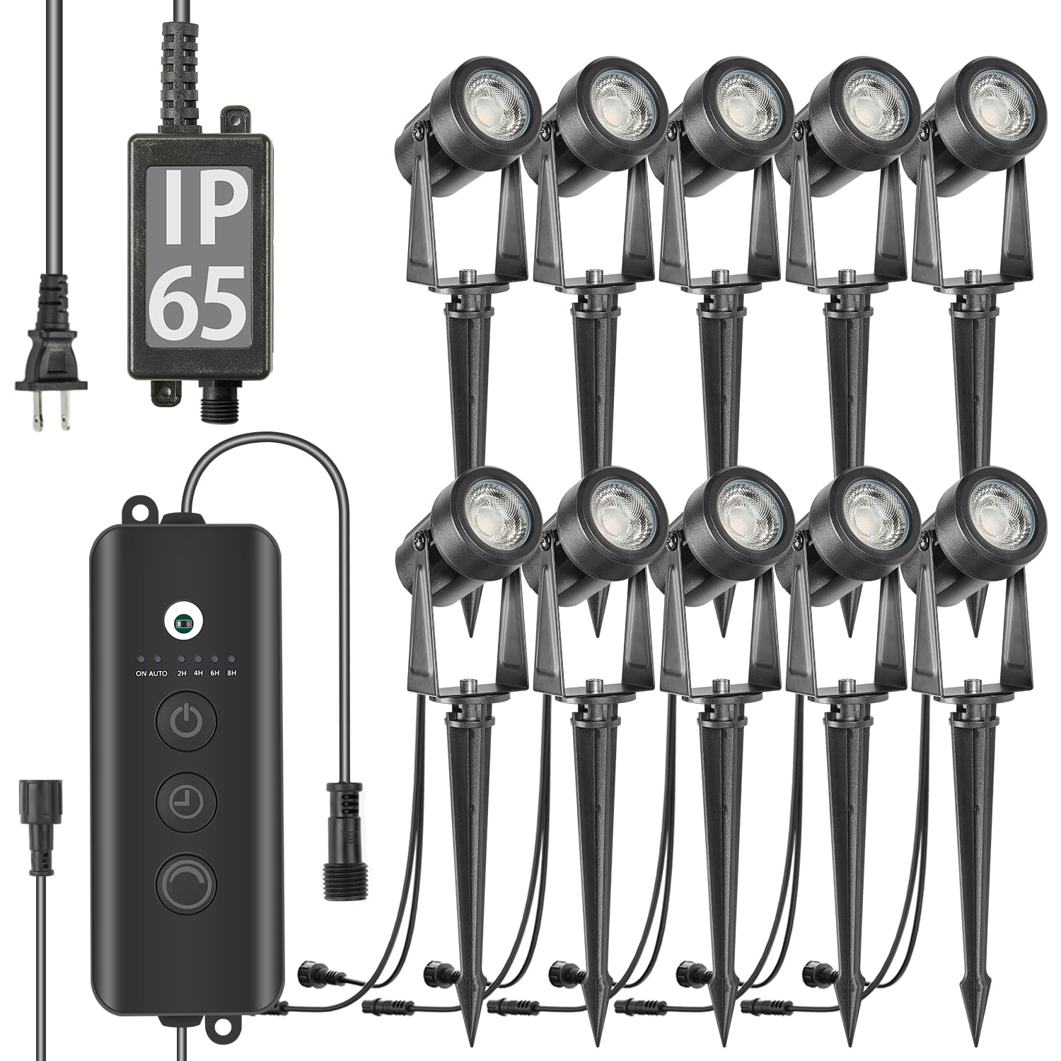 Photo 1 of SUNTHIN Outdoor Landscape Lighting with Dusk to Dawn Sensor Controller, 10 Pack