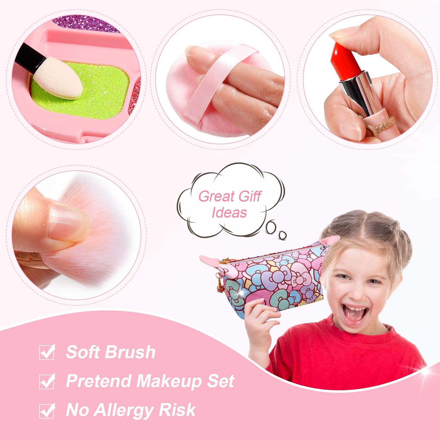 Juegos de imitación ARANEE Juego de Maquillaje para niñas no cosméticos