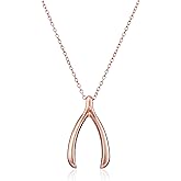 Amazon Collection 18k Yellow Gold Plated Sterling Silver Wishbone Pendant Necklace