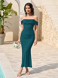 KUTUMAI Off The Shoulder Maxi Long Dress Corset