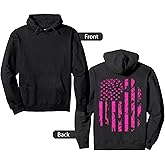Pink Distressed USA Flag Pullover Hoodie