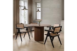 SIMTONAL Round Wood Dining Table Modern Kitchen Table Mesa Redonda de Comedor Walnut, 40''L x 40''W x 29.9''H(Only Table)