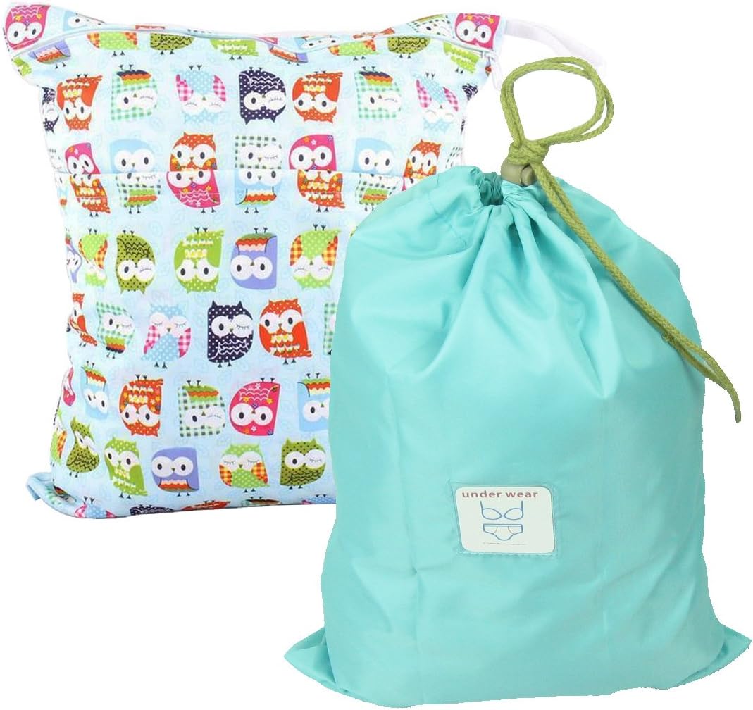 MyKazoe Waterproof Wet Bag Two Zippered Pockets & Multipurpose Drawstring Bag