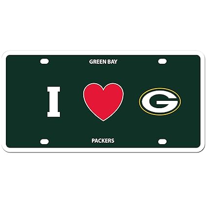 Nfl Green Bay Packers Styrene Plate I Heart Style Amazon In Sports Fitness Outdoors