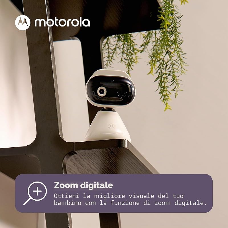 Baby Monitor PIP1000 con Telecamera - Telecamera per bambini con controllo tramite app - Baby Monitor - Visione notturna e comunicazione bidirezionale - Montaggio a parete - Bianco