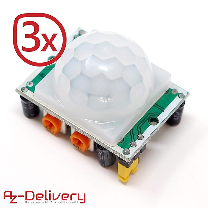 AZDelivery ????? 3 x HC-SR501 PIR Bewegungssensor Bewegungsmelde Modul für Arduino mit gratis eBook!