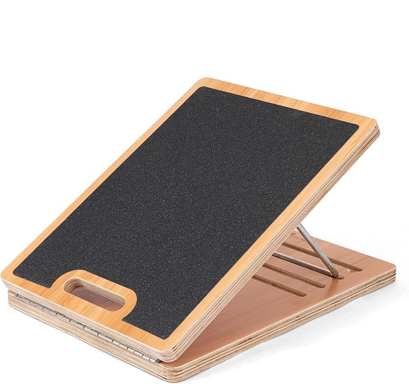 StrongTek Portable Wooden Slant Board Adjustable Calf Stretcher