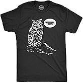 Mens Whom Owl T Shirt Funny Grammar Nerd Sarcastic Graphic Novelty Tee