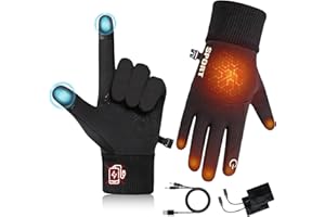 Heated Gloves for Men Women Rechargeable, 3M Rechargeable Electric Touchscreen Heated Gloves for Men Women Outdoor Hiking Ski