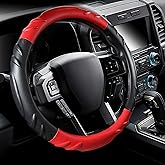 CACAWIZ Car Steering Wheel Cover for Ford - Steering Wheel Cover for F150 F250 350, Expedition, Red