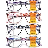 CLASAGA Progressive Multifocus Reading Glasses for Women, Pattern Print Blue Light Block Stylish Ladies Computer Readers