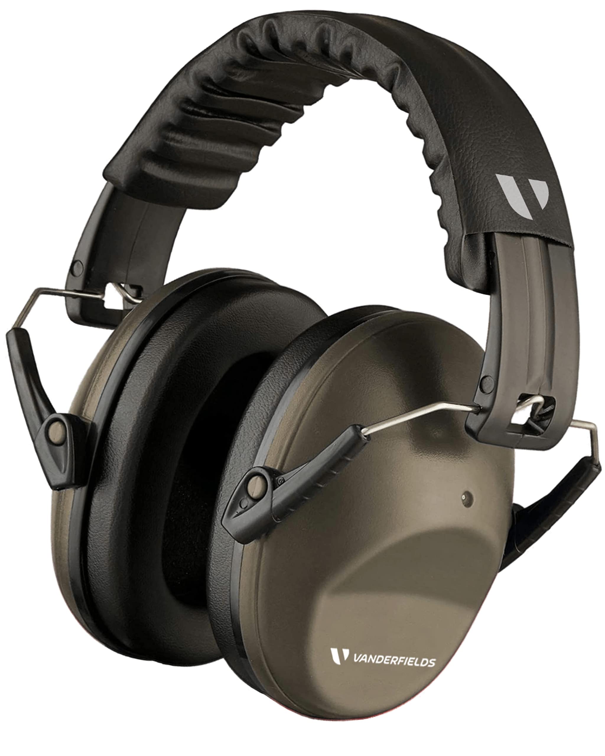 Vanderfields Premium Ear Defenders - Hearing Protection Earmuffs - Broad Spectrum Sound Reduction 33 dB at 2K Hz Noise Cancelling - Headset Noise Cancellation Adults and Teens - Brown