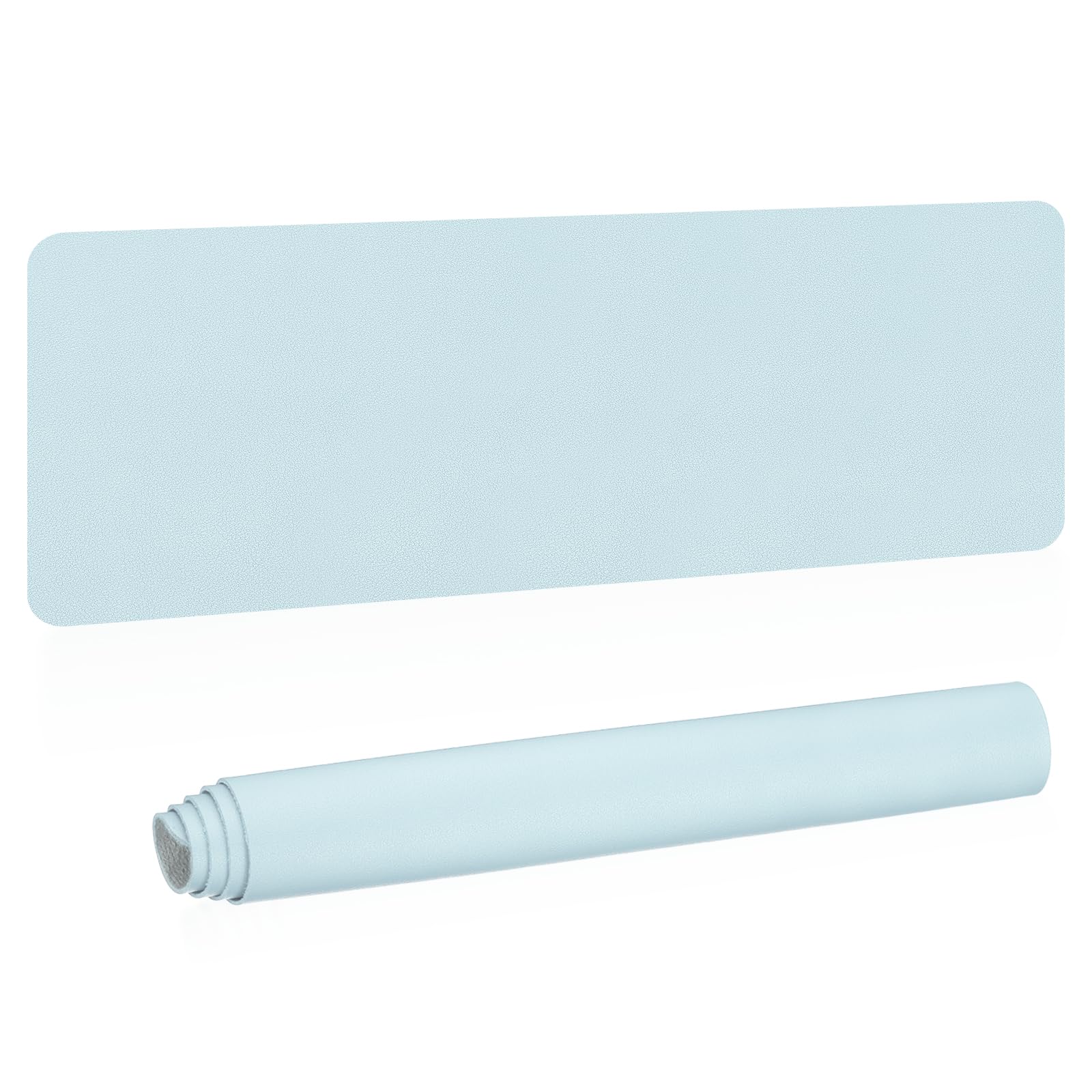 PATIKIL Large Desk Mat, 55"x17", PU Leather & Suede, Light Blue