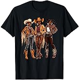 Black African American Cowgirl Western Country Texas Rodeo T-Shirt