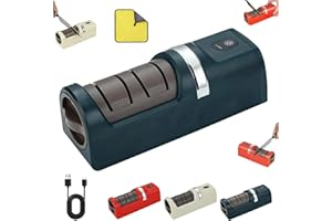 Automatic Kitchen Knife Sharpener, 3-Stage Diamond Knife Sharpener Electric with 5-Second Fast Sharpening, USB Rechargeable f