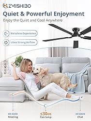 ZMISHIBO 60 Inch Ceiling Fan with Light, App&Remote