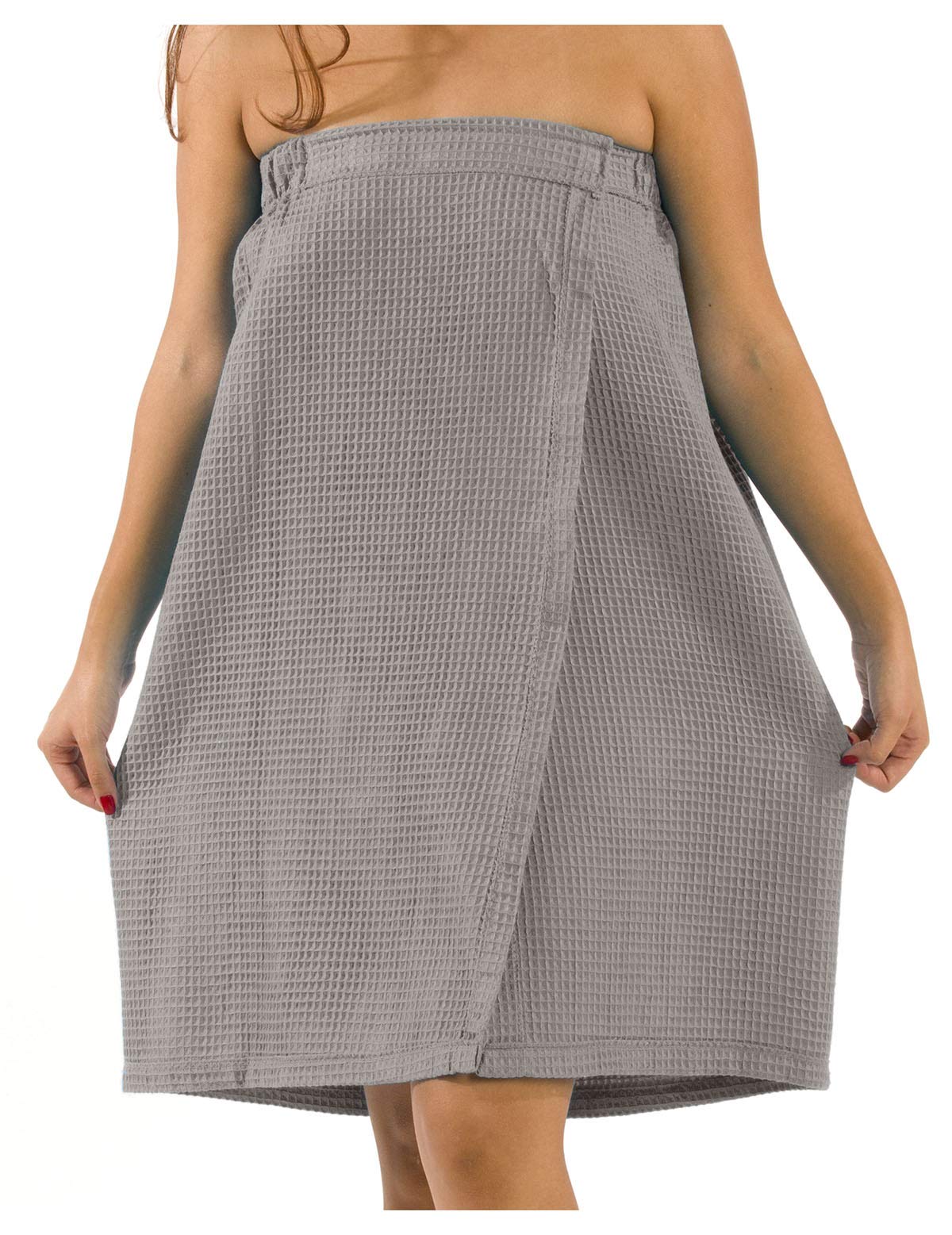 Photo 1 of BY LORA Women's Spa Wrap Women's Shower Waffle Robes with Adjustable Closure Lightweight Waffle Thigh Length Body Wraps for Beach Spa Gym Bath Pool S-XXXL