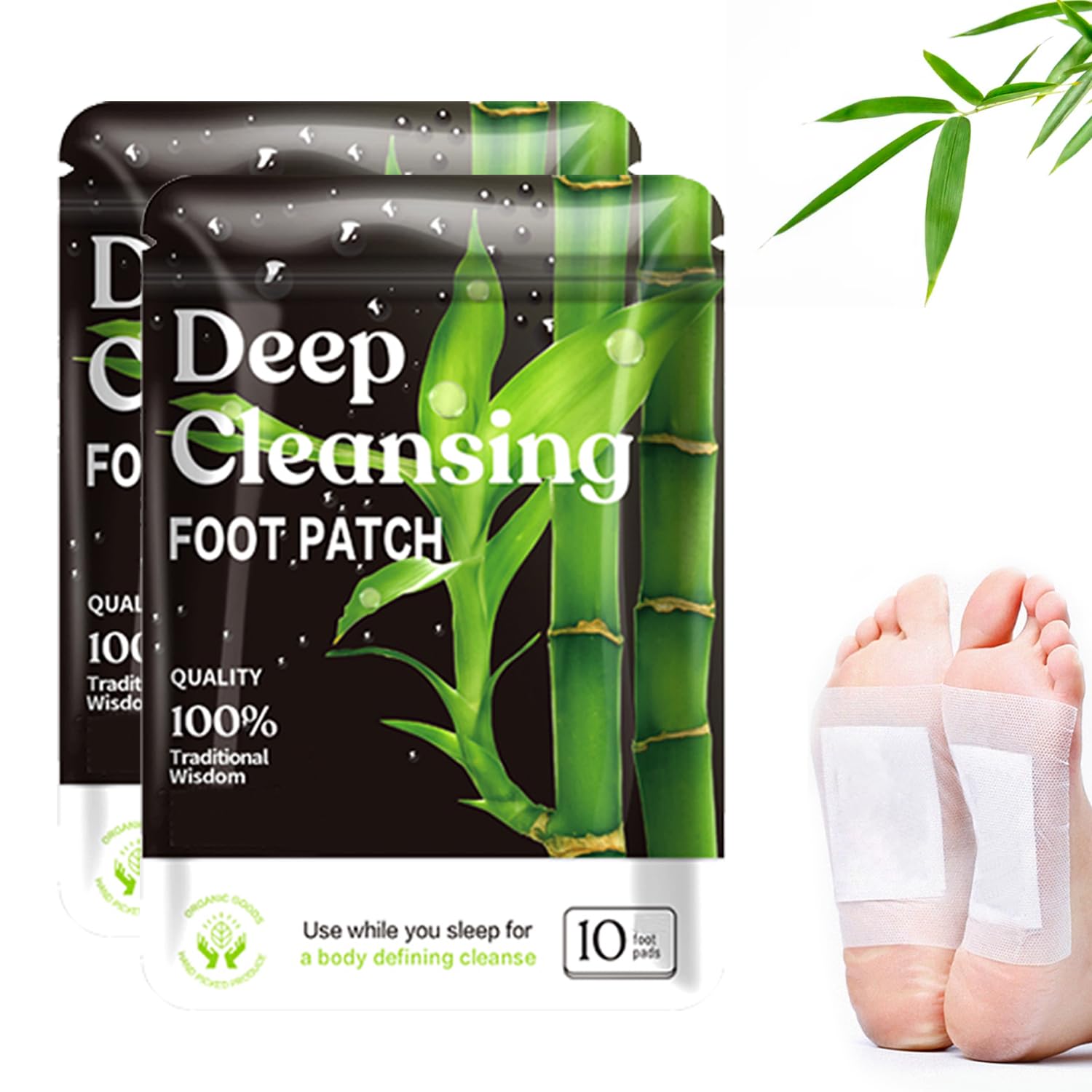 Photo 1 of (20 Pads) Deep Cleansing Foot Pads for Better Sleep, Natural Bamboo Foot Patch | Relieve Stress, Improve Sleep and Relaxation