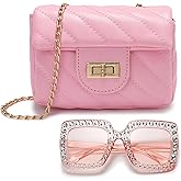 Suerico Kids Purse for Little Girls,Toddler Shoulder Bag Crossbody Bag Princess Handbag, Girls Purse with Sunglasses
