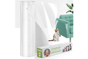 Lovinch [Thicken Vinyl] Couch Protectors from Cat Scratching, Single-Sided Sticky Cat Scratch Protector, Flexible Couch Corne