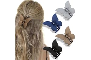 ATODEN Butterfly Clips 4Pcs Butterfly Hair Clips Claw Clips for Thick Hair Cute Hair Clips Medium Hair Clips Matte Hair Claws Girls Hair Accessories Hair Clamps Jaw Clips for Thin Hair